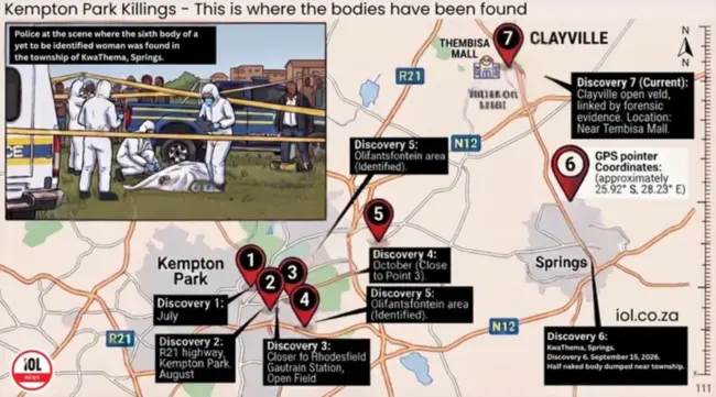 5 bodies found: Kempton park killings