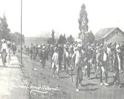 Gandhi leads a march from Newcastle into the Transvaal to defy the Immigrants Regulation Act of 1913
