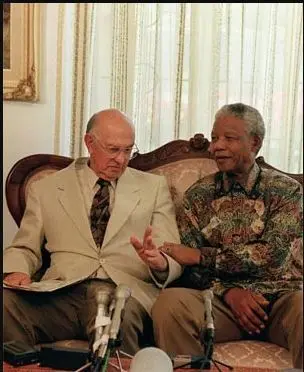Nelson Mandela meets President P.W. Botha to begin negotiating the end of apartheid