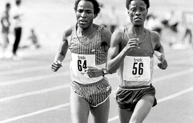 After being allowed into the racially exclusive SA Amateur Athletics Union, Matthews Motshwarateu, breaks the national 5,000m record