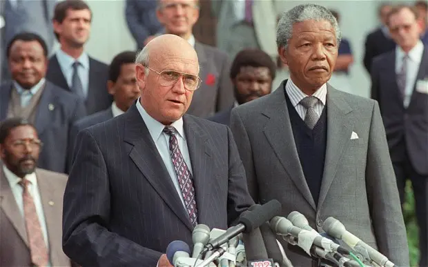 F.W. de Klerk announces the release of Nelson Mandela and unbans political parties