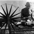Gandhi on his Spinning Wheel
