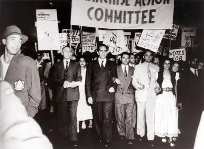 Franchise Action Committee Protest, 1940s. Cissie Gool is pictured here (front right).