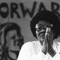 Albertina Sisulu chairs a FEDSAW meeting to announce the launch of a reformed federation