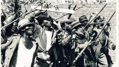 Municipal workers on the march during the Durban strike, 1973