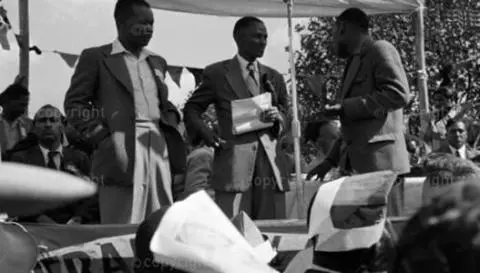 Part of the large crowd that assembled at Fordsburg to protest, October, 1952