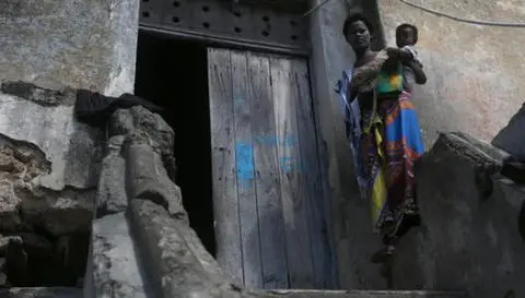 A building on Mozambique Island, just off Mozambique in East Africa, where slaves were housed.