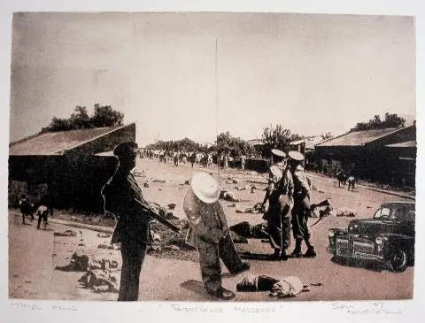 Sharpeville Massacre by Sam Nhlengethwa