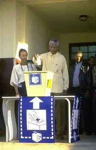 Nelson Mandela casting his vote in April, 1994