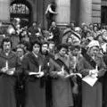 The Black Sash demonstrated daily against the Apartheid Government outside the City Hall, Johannesburg.