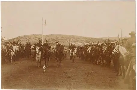Boer war cavalry with British prisoners. Martin Plaut collection