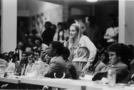 Kate Philip speaks to the delegates at the launch of the UDF 20th August 1983.