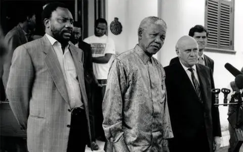Cyril Ramaphosa, president Nelson Mandela, deputy president FW de Klerk