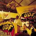 Frances Baard speaking at the launch of the United Democratic Front, 1983