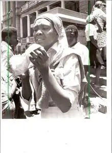 Family member of accused leaves courtroom. Silverton and Soekmekaar trial, 1980.