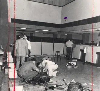 The scene after the shootout. Silverton Siege, 1980.
