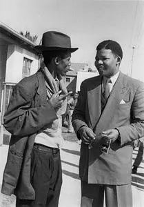 The young Nelson Mandela with a friend