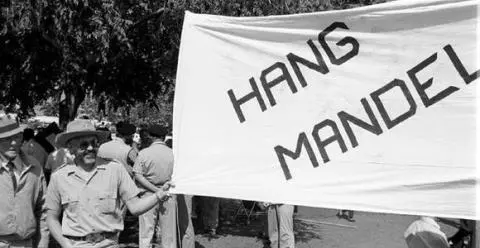 Right-wing Afrikaners at a typical AWB rally - Church Square, Pretoria, Sept 23, 1989