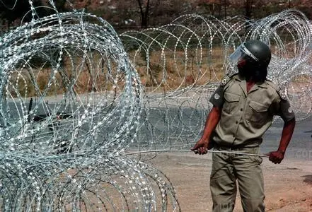 A paramilitary policemen with the Ciskeien homeland security forces