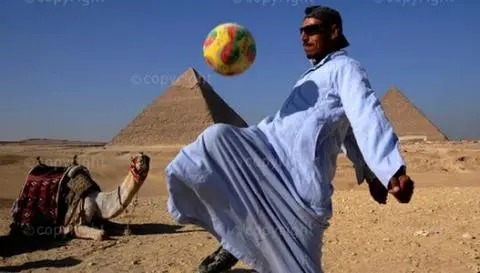 Football in pyramids Egypt
