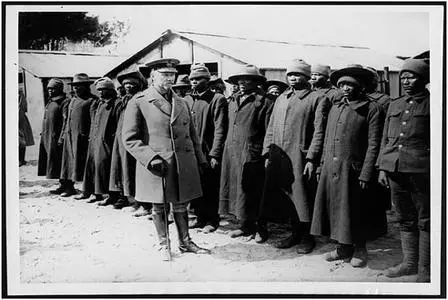 General Smuts inspecting a unit of SANLC in France