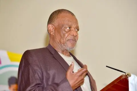 Speaker Mongane Wall Serote gives the keynote address