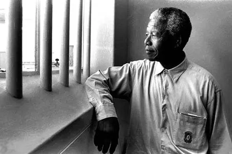Nelson Mandela returns to his cell on Robben Island, 1994. 