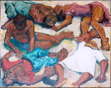 Painting of the Sharpeville Massacre by Godfrey Rubens