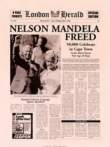 Nelson Mandela Freed, London Herald 1990