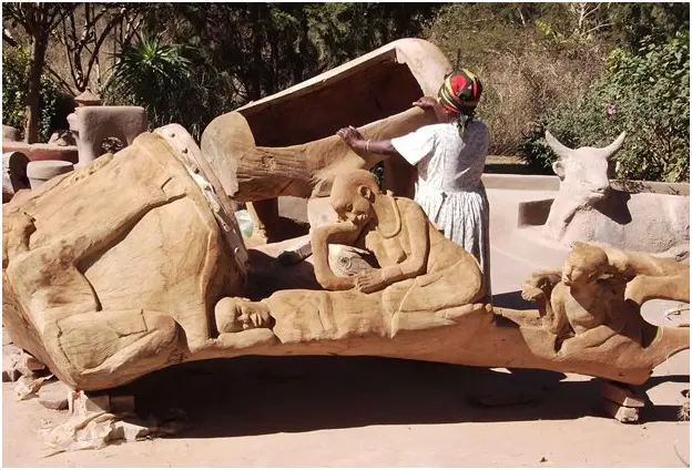 Wood Sculpture by Noria Mabasa