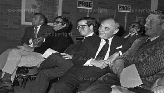 Harry Oppenheimer at a Progressive Party meeting - Johannesburg, May 1975