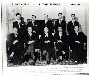 The Rivonia Trial prosecuting team led by Dr Percy Yutar in middle-front