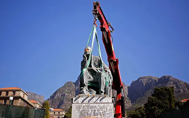 The statue of Cecil John Rhodes is removed