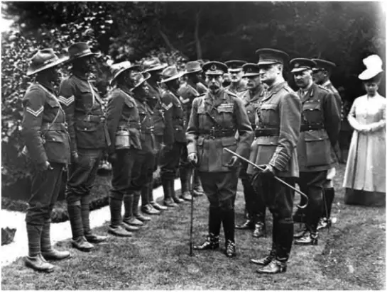 Soldiers of the RWAFF on Parade for Visit by King George V and Queen Mary