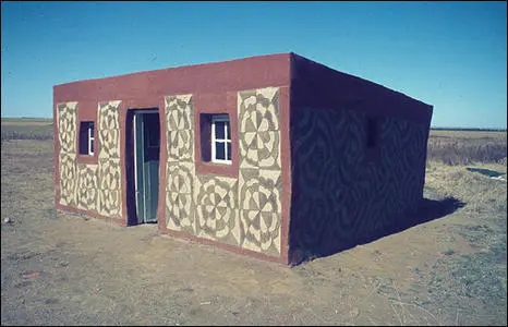 Flat roofed dwellings of the Basotho