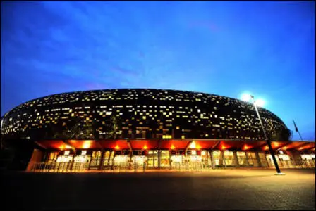 Lights at the new Soccer City Stadium.