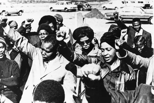Winnie Mandela at the funeral of Hector Pieterson
