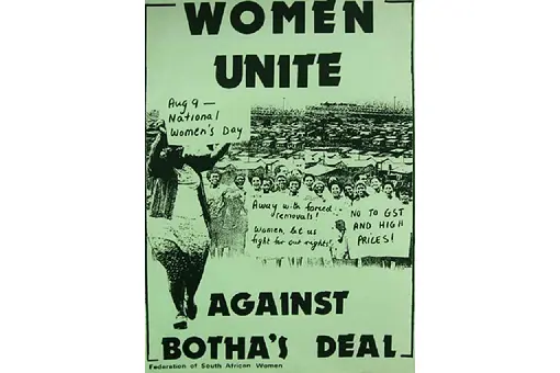 Poster of Women unite against Botha's deal