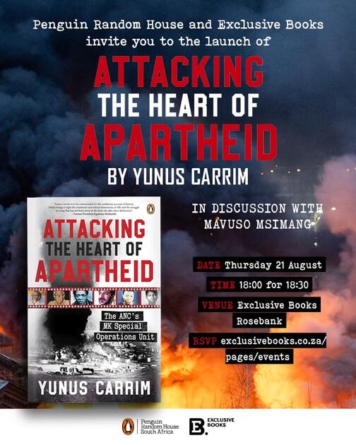 Attacking Heart of Apartheid book launch announcement