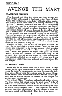 Editorial: Avenge the martyrs of Coalbrook!