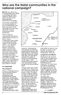 Who are the Natal communities in the national campaign?