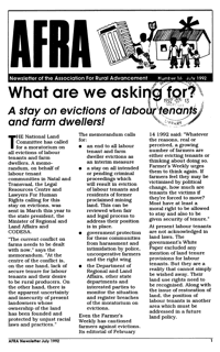 Afra Newsletter Number 16 July 1992