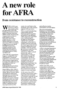 A new role for Afra from resistance to reconstruction