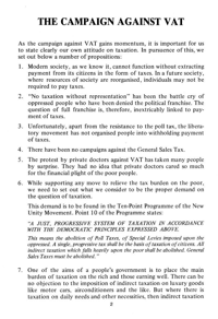 The campaign against VAT