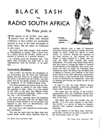 Black Sash vs Radio South Africa: The Press joins in