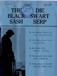 The Black Sash/Die Swart Serp Volume 9 Number 4 November 1965