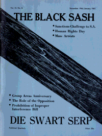 The Black Sash/Die Swart Serp Volume 10 Number 4 November 1966
