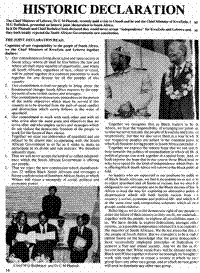 Historical declaration