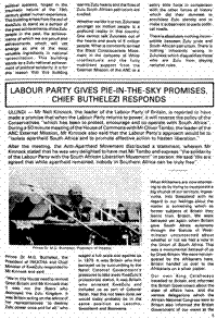 Labour Party gives pie-in-the-sky promises, Chief Buthelezi responds