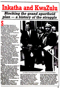 Inkatha and KwaZulu: blocking the grand apartheid plan - a history of the struggle